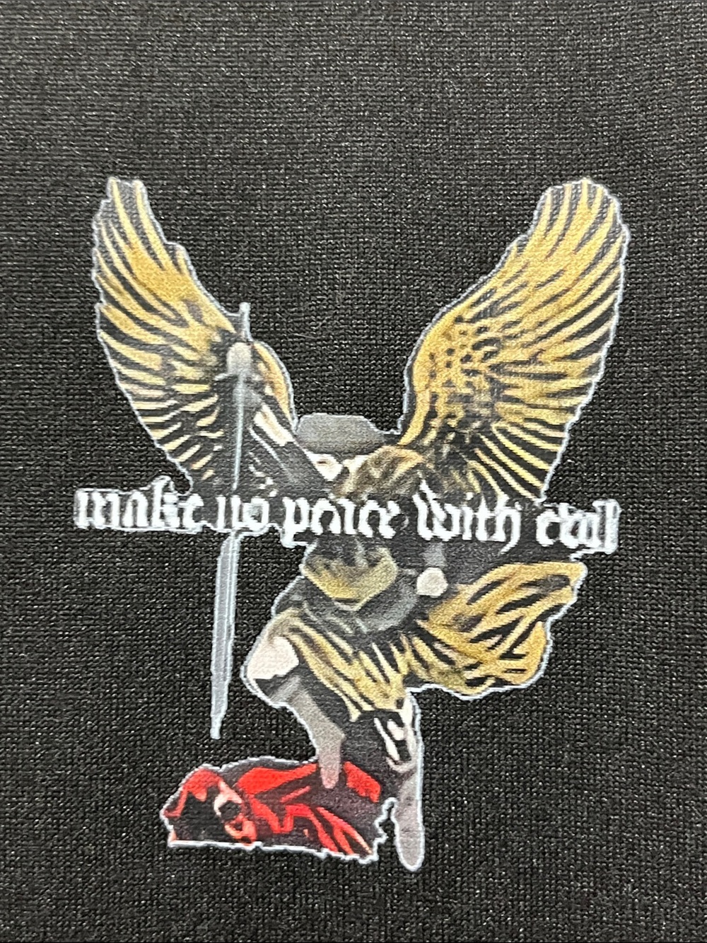 Preowned Like New Saint Michael Saint T-shirt Double Sided  Angel Logo  Size L. - Picture 3 of 7
